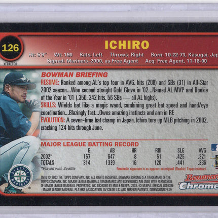 2003 Bowman Chrome Ichiro Xfractor!