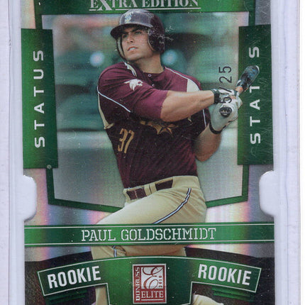 2010 Donruss Elite Emerald Paul Goldschmidt Rookie Card 05/25!