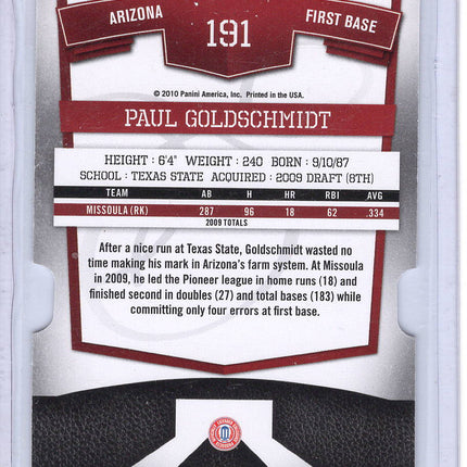 2010 Donruss Elite Emerald Paul Goldschmidt Rookie Card 05/25!