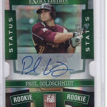 2010 DONRUSS Elite Emerald Paul Goldschmidt Auto Rookie Card 01/25!