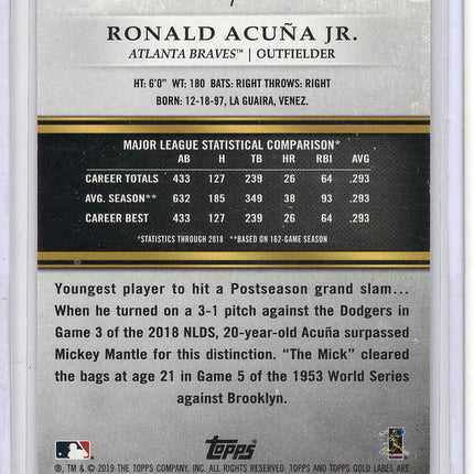 2019 Topps Gold Label Class 1 Red Ronald Acuna Jr 18/75!