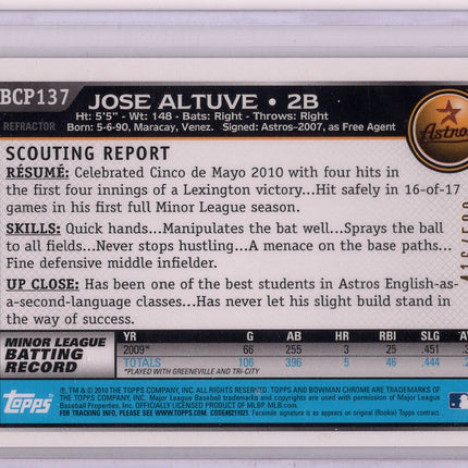 2010 1st Bowman Chrome Refractor Jose Altuve RC 416/500!