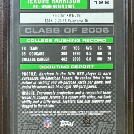 🏈 2006 Topps Draft Picks & Prospects (DPP) Black Refractor Rookie #128 Jerome Harrison