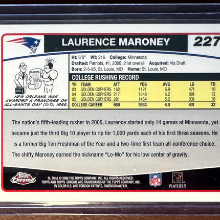 🏈 2006 Topps Chrome Rookie Laurence Maroney #227