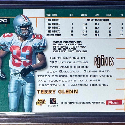 🏈 1996 Fleer Ultra Rookies #170 Terry Glenn