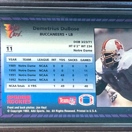 🏈 1993 Wild Card Superchrome Rookies Demetrius DuBose