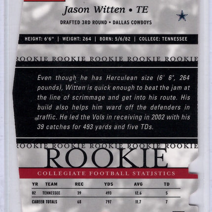 2003 Donruss Elite Status Jason Witten Rookie Card 24/49!