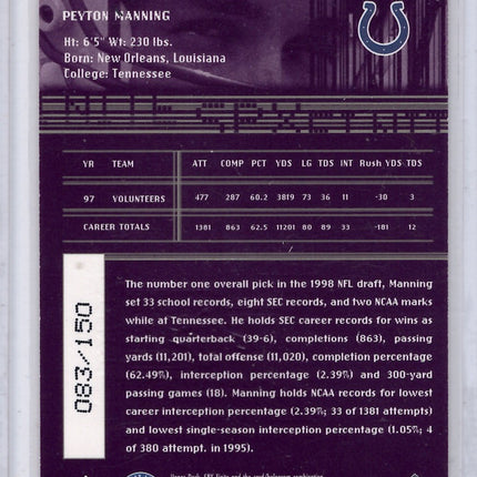 1998 Upper Deck Elite Spectrum Peyton Manning RC 083/150!