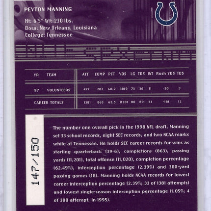 1998 Upper Deck Elite Spectrum Peyton Manning RC 147/150!