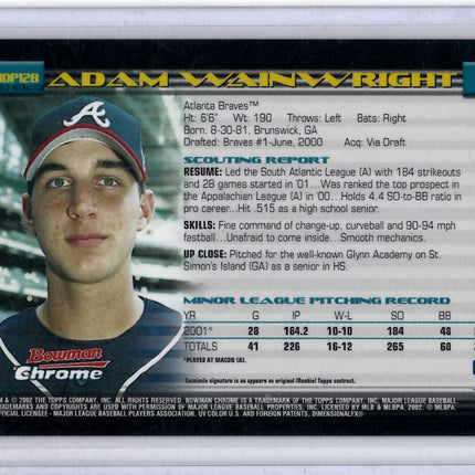 2002 Topps Bowman Chrome Scouting Report Adam Wainwright 39/50!