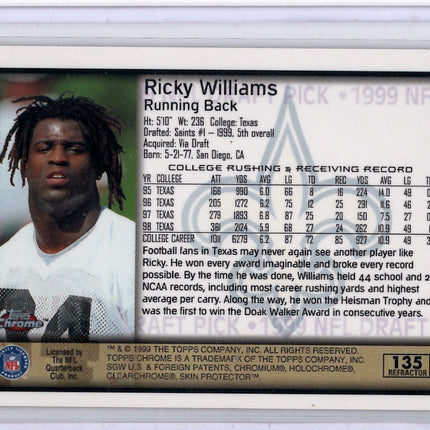 1999 Topps Chrome Refractor Ricky Williams Rookie Card