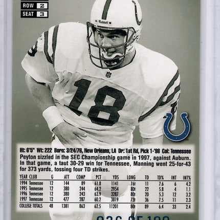 1998 Flair Showcase Legacy Peyton Manning RC 026/100!