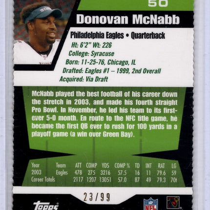 2004 Topps Pristine Gold Refractor Donovan McNabb 23/99!