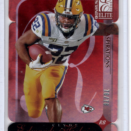 2020Panini Donruss Elite Status Clyde Edwards-Helaire Rookie Card 76/78