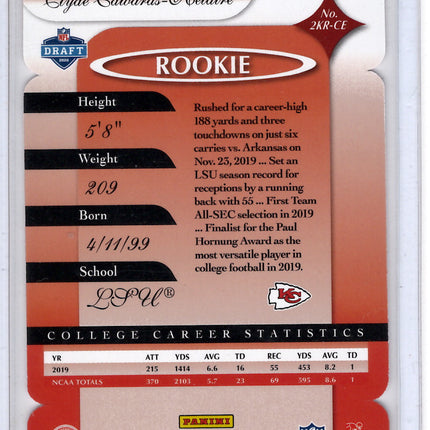 2020Panini Donruss Elite Status Clyde Edwards-Helaire Rookie Card 76/78