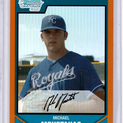 2007 Topps 1st Bowman Chrome Orange Refractor Michael Moustakas 14/25 RC!