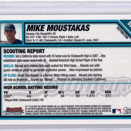 2007 Topps 1st Bowman Chrome Orange Refractor Michael Moustakas 14/25 RC!