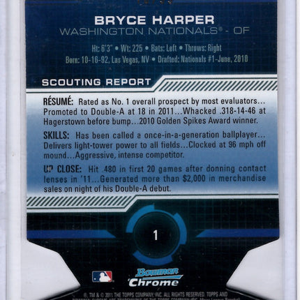 2011 Bowman Chrome Scouting Report Refractor Bryce Harper RC 76/99!