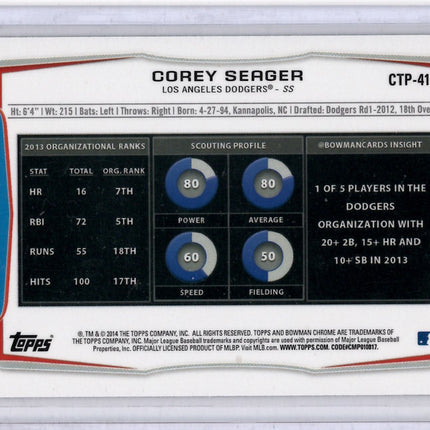 2014 Bowman Chrome Refractor Corey Seager